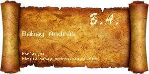 Babay András névjegykártya