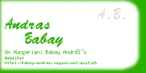 andras babay business card